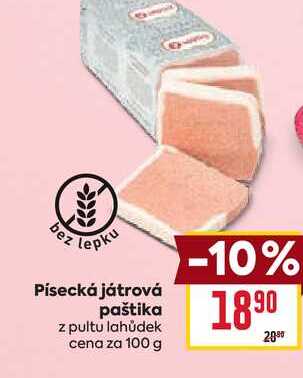 Písecká játrová paštika z pultu lahůdek cena za 100 g
