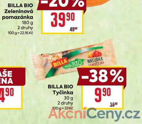 BILLA BIO Tyčinka 30 g