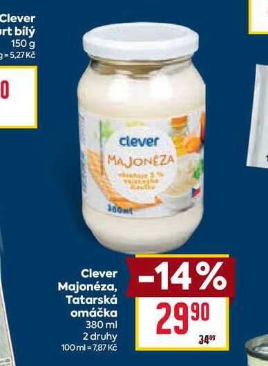 Clever Majonéza, Tatarská omáčka 380 ml 