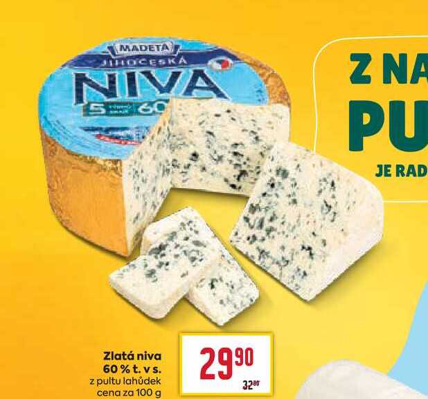 Zlatá niva 60% t. vs. z pultu lahůdek cena za 100 g
