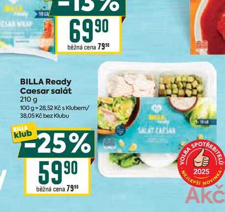 BILLA Ready Caesar salát 210 g 