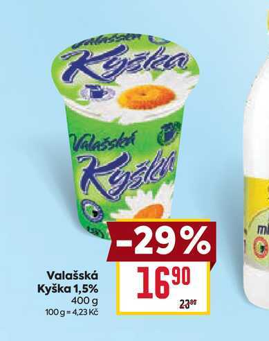 Valašská Kyška 1,5% 400 g  v akci