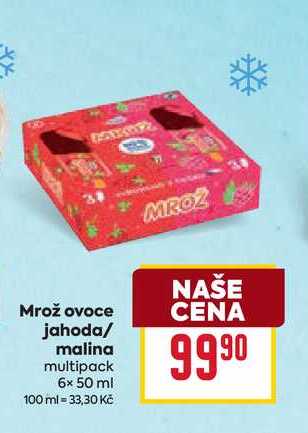 Mrož ovoce jahoda/ malina multipack 6x 50 ml
