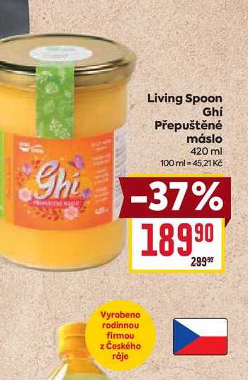 Living Spoon Ghi Přepuštěné máslo 420 ml 