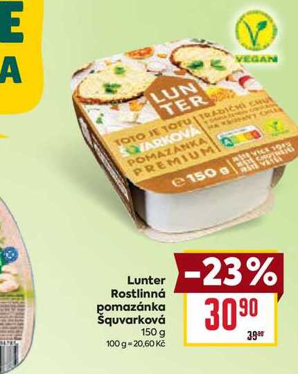 Lunter Rostlinná pomazánka Šquvarková 150 g
