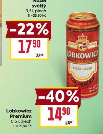 Lobkowicz Premium 0,51, plech 