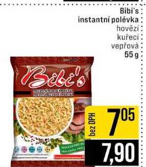 Bibi's instantní polévka hovězí kuřecí vepřová 55g 