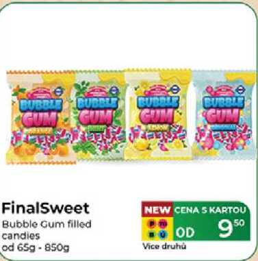 FinalSweet Bubble Gum filled candies od 65g - 850g 