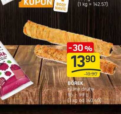 BÖREK různé druhy 95-99 g