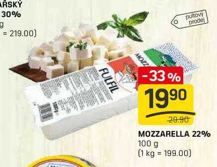 MOZZARELLA 22% 100 g