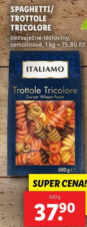 SPAGHETTI/TROTTOLE TRICOLORE, 500 g