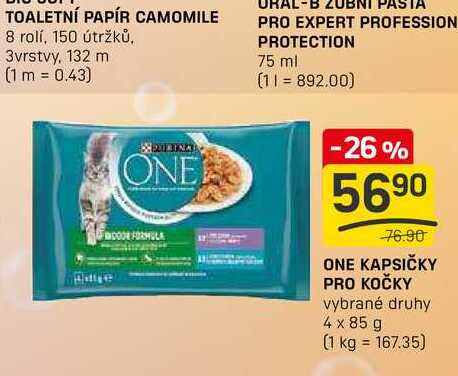 ONE KAPSIČKY PRO KOČKY vybrané druhy 4 x 85 g