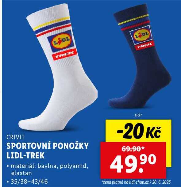 SPORTOVNÍ PONOŽKY LIDL-TREK 