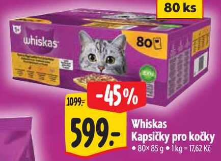 Whiskas Kapsičky pro kočky, 80x 85 g