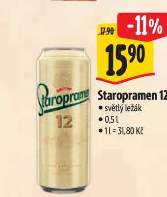  Staropramen 12 světlý ležák 0,5 l