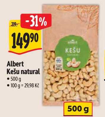 Albert Kešu natural, 500 g