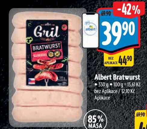 Albert Bratwurst, 330 g 