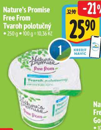 Nature's Promise Free From Tvaroh polotučný, 250 g