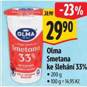 Olma Smetana ke šlehání 33%, 200 g