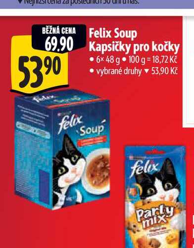   Felix Soup Kapsičky pro kočky 6x 48 g  