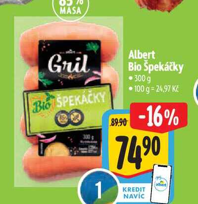  Albert Bio Špekáčky  300 g 