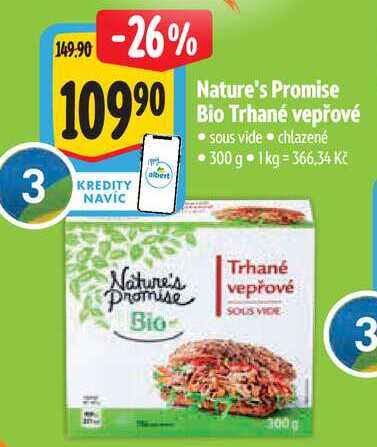  Nature's Promise Bio Trhané vepřové  300 g