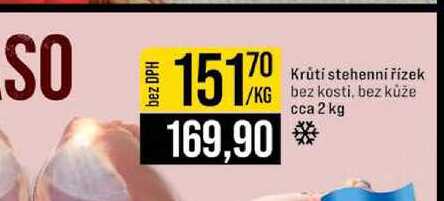 Krūti stehenní řízek bez kosti, bez kůže cca 2 kg 1kg