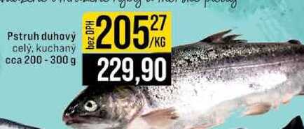 Pstruh duhový cely, kuchaný cca 200-300 g