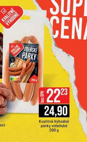 Kvalitně Výhodně párky vídeňské 200 g