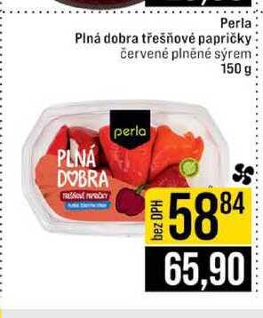 Perla Plná dobra třešňové papričky červené plněné sýrem 150 g 