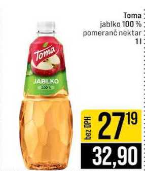 Toma jablko 100% pomeranč nektar 1l