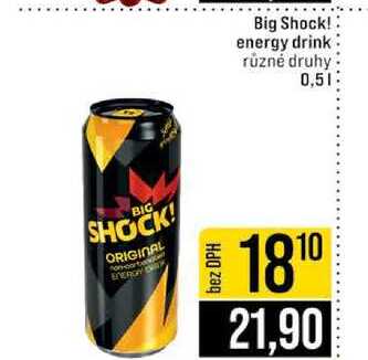 Big Shock! energy drink různé druhy 0,5l