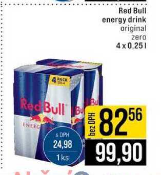 Red Bull energy drink original zero 4x0,25l