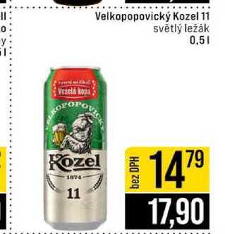 Velkopopovický Kozel 11 světlý ležák 0,5l