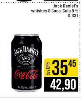 Jack Daniel's whiskey & Coca-Cola 5% 0,33l