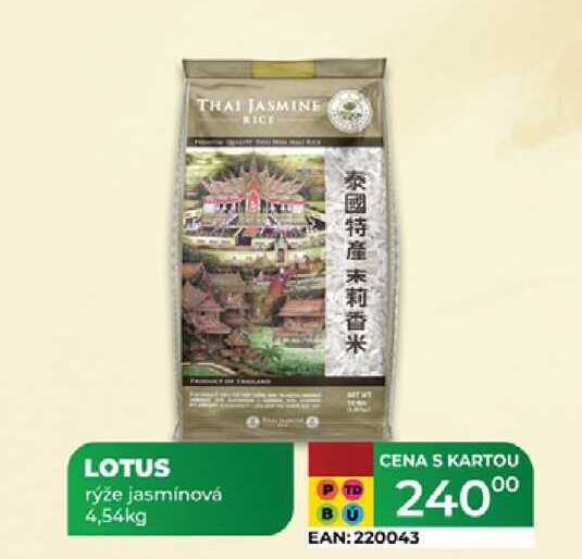 LOTUS rýže jasmínová 4,54kg 