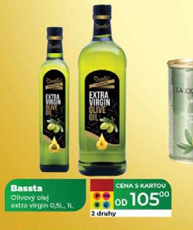 Bassta Olivový olej extra virgin 0,5L, 1L  