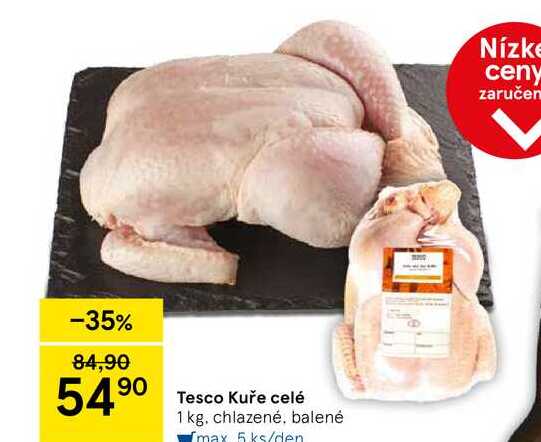 Tesco Kuře celé, chlazené, balené, 1 kg 
