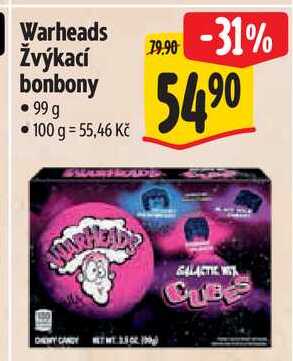 Warheads Žvýkací bonbony, 99 g