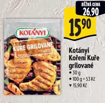 Kotányi Koření Kuře grilované, 30 g
