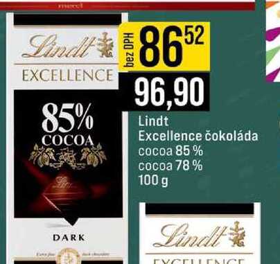 Lindt Excellence čokoláda cocoa 85% cocoa 78% 100 g 