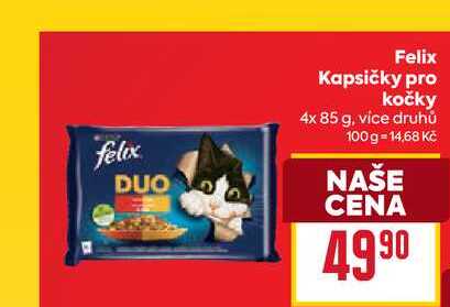 Felix Kapsičky pro kočky 4x 85 g