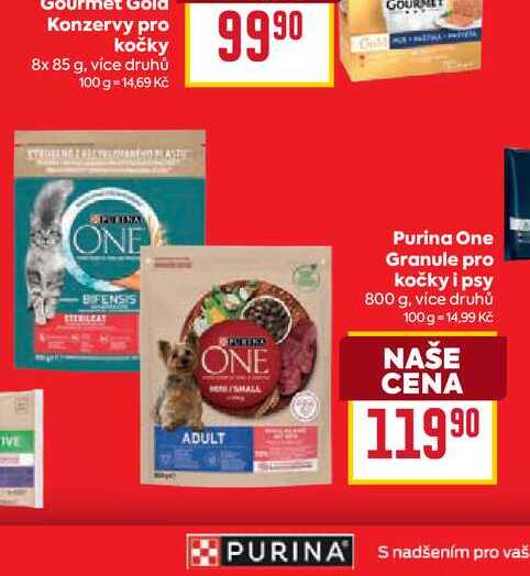 Purina One Granule pro kočky i psy 800 g