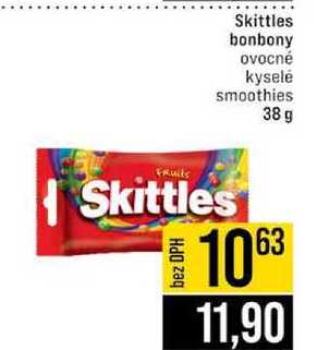 Skittles bonbony ovocné kyselé smoothies 38 g 