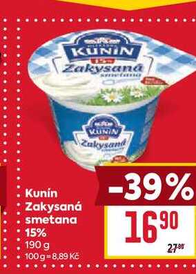 Kunín Zakysaná smetana 15% 190 g