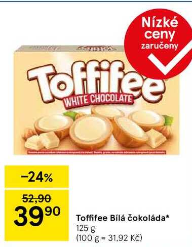 Toffifee Bílá čokoláda, 125 g 