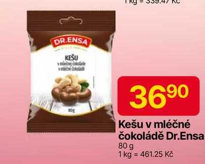DR. ENSA Kešu v mléčné čokoládě 80 g