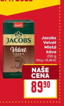 Jacobs Velvet Mletá Káva 250 g 