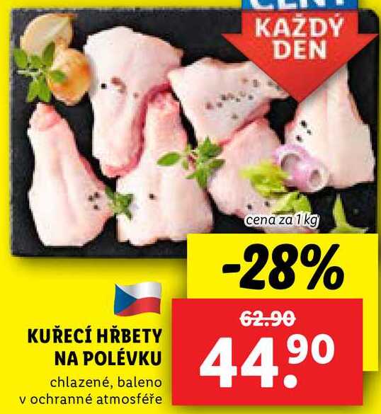KUŘECÍ HŘBETY NA POLÉVKU, cena za 1 kg