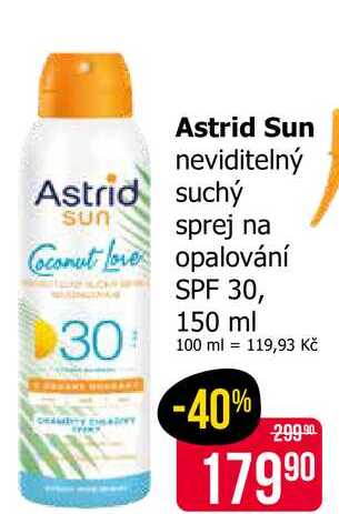 Astrid Sun neviditelný suchý sprej na opalování SPF 30, 150ml
